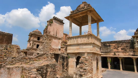 Ruins of the Mehrangarh Fort, Rajasthan, Indiaの写真素材