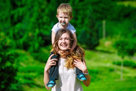 family outdoor - enjoying the summer life togetherの写真素材