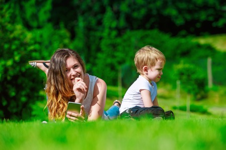 family outdoor - enjoying the summer life togetherの写真素材