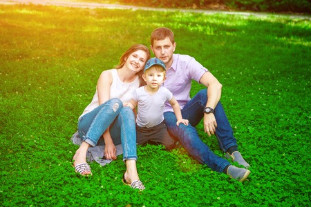 family outdoor - enjoying the summer life togetherの写真素材
