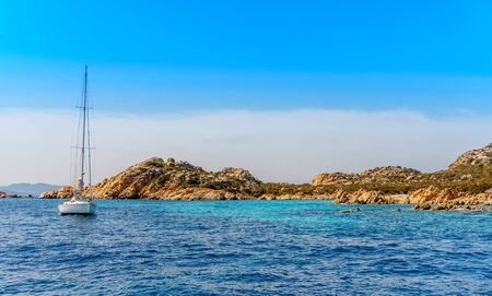 yacht near Sardinia islandの写真素材
