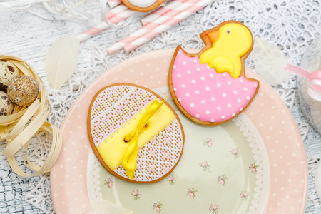 Beautiful glazed Easter cookies - eggb and chick