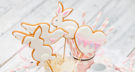 Beautiful glazed Easter cookies