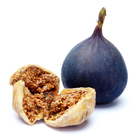 Fresh and dried Fig isolated on white background. Clipping pathの写真素材