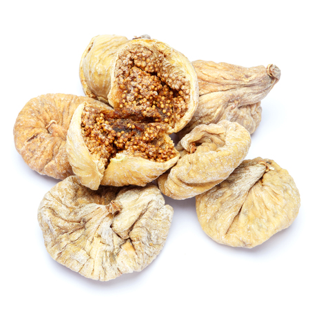 dried figs isolated on white backgroundの写真素材