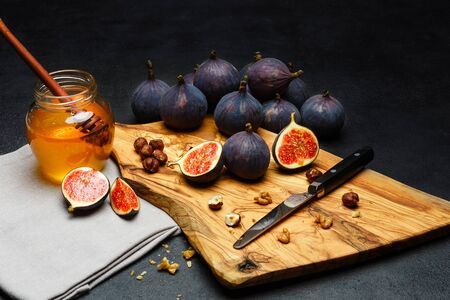 Fig isolated on dark concrete background
