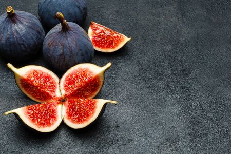 Fig isolated on dark concrete backgroundの写真素材