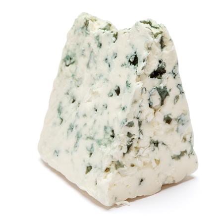 piece of blue cheese isolated on a white background. Clipping pathの写真素材