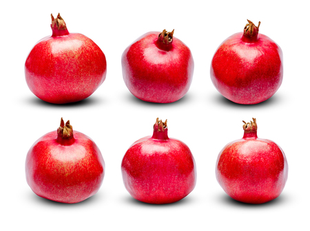 Set of Pomegranates isolated on whiteの写真素材