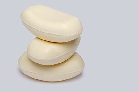 Glycerin soap bar over light grey background
