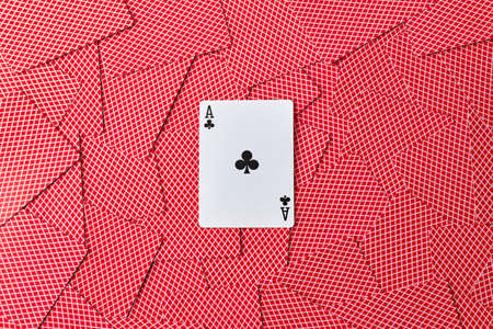 background made of playing cards top down viewの写真素材