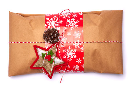 Packed Christmas Stollen cake bread with decorations