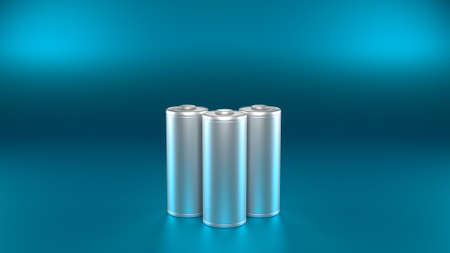 Lithium Battery concept - electrical power supply of rechargeable source - 3D illustrationの写真素材