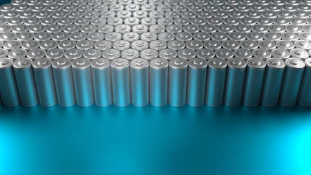 Lithium Battery concept - electrical power supply of rechargeable source - 3D illustrationの写真素材