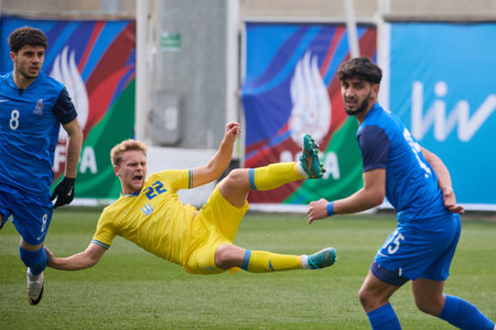 Ukraine V Azerbaijan - UEFA European Qualifiers EURO 2025 U-21, Surakhany, Azerbaijan - 26 Mar 2024のeditorial素材