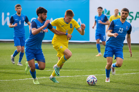 Ukraine V Azerbaijan - UEFA European Qualifiers EURO 2025 U-21, Surakhany, Azerbaijan - 26 Mar 2024のeditorial素材