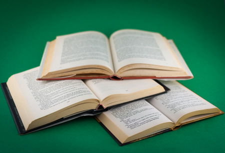 books open on colored backgroundの写真素材