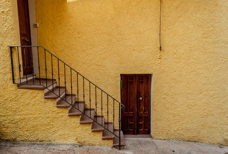 the beautiful alley of castelsardo old city - sardinia - italyの写真素材