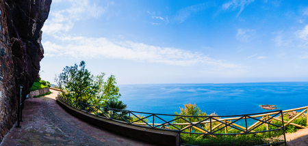 the beautiful alley of castelsardo old city - sardinia - italyの写真素材