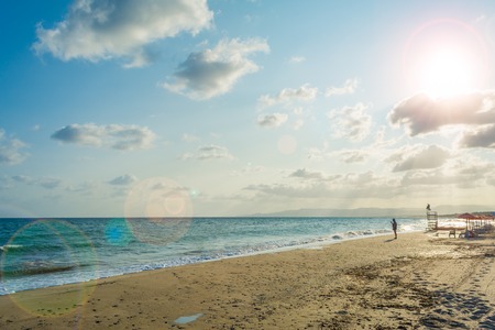 beach in a cloudy day of summerの写真素材