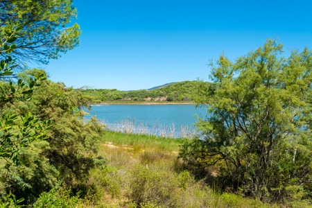 Landscape of the sardinian lake of Baratz, in the Capo Caccia gulf, near the city of Algheroの写真素材