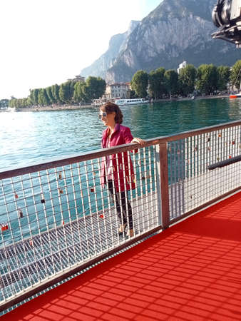 LECCO CITY - ITALY - 29 July 2021: Arrival at Lecco Film Festival 2021 of Italian actress Maya Sansaのeditorial素材