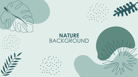 Vector Nature Background With Leaf Ornamentのイラスト素材