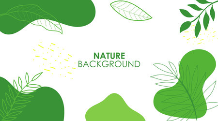 Vector Nature Background With Leaf Ornamentのイラスト素材