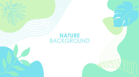 Vector Nature Background With Leaf Ornamentのイラスト素材