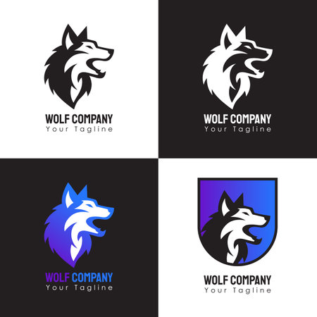 The Wolf Logo Set is a captivating collection of logos that seamlessly blend strength, elegance, and primal beauty. Each logo within the set intricately portrays the spirit of the wolf, symbolizing characteristics such as resilience, intelligence, and a strong sense of community.のイラスト素材
