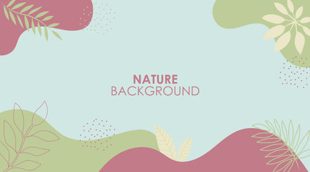 Vector Nature Background With Leaf Ornamentのイラスト素材