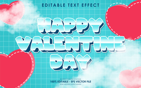 Editable Happy Valentine Day Text Effectのイラスト素材