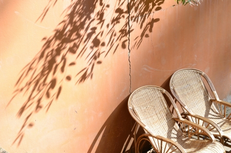 Chairs in a shiny dayの写真素材