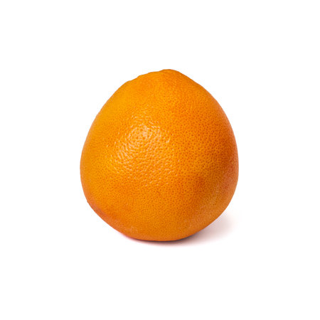 Pink ripe grapefruit slice on white isolated backgroundの写真素材