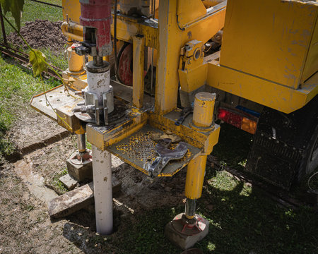 water well, drilling machine, spring, underground springs,の写真素材