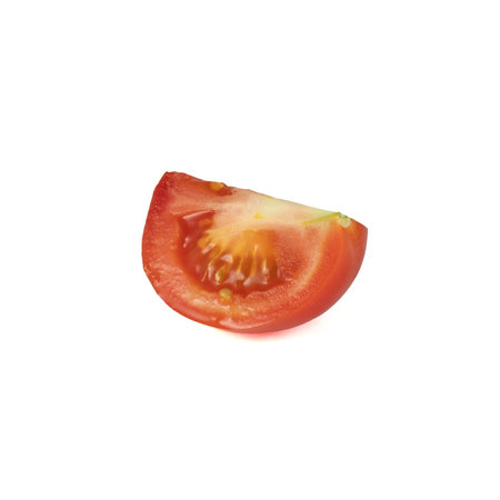 Tomato isolated on white background. With clipping path. Full depth of field.の写真素材