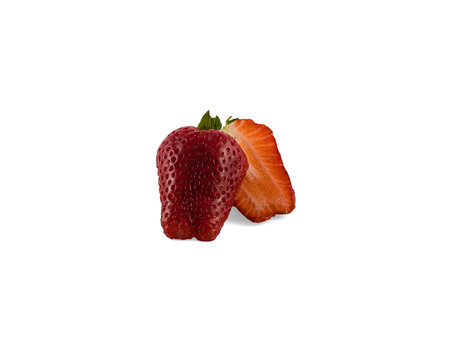 fresh stawberry isolated on white back groundの写真素材