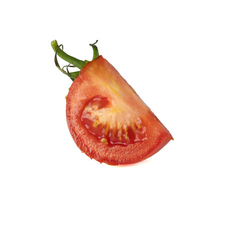 Tomato isolated on white background. With clipping path. Full depth of field.の写真素材