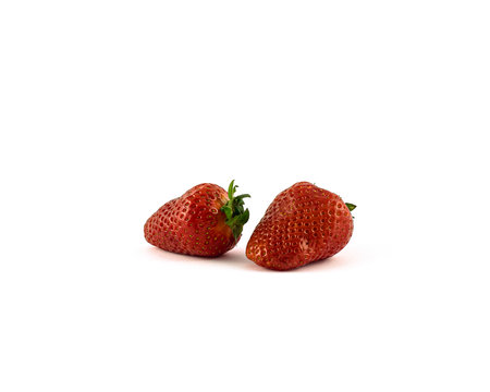 fresh stawberry isolated on white back groundの写真素材