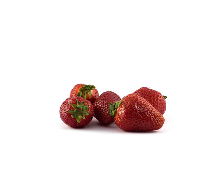 fresh stawberry isolated on white back groundの写真素材