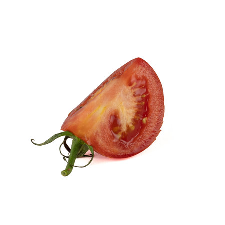 Tomato isolated on white background. With clipping path. Full depth of field.の写真素材