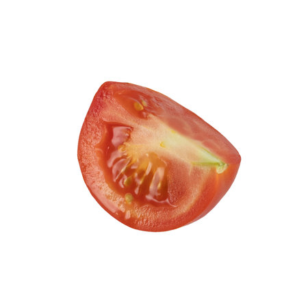 Tomato isolated on white background. With clipping path. Full depth of field.の写真素材
