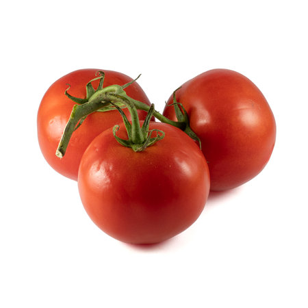 Tomato isolated on white background. With clipping path. Full depth of field.の写真素材