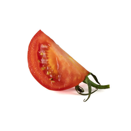 Tomato isolated on white background. With clipping path. Full depth of field.の写真素材