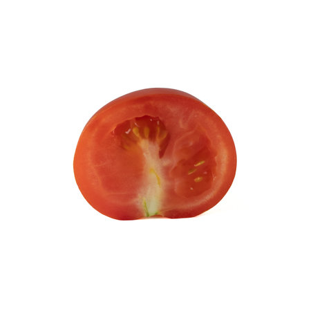 Tomato isolated on white background. With clipping path. Full depth of field.の写真素材