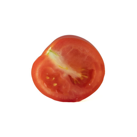 Tomato isolated on white background. With clipping path. Full depth of field.の写真素材