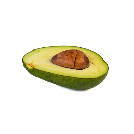 Avocado isolated on white background. avocado sliced closeup.の写真素材