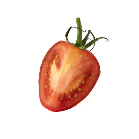 Tomato isolated on white background. With clipping path. Full depth of field.の写真素材