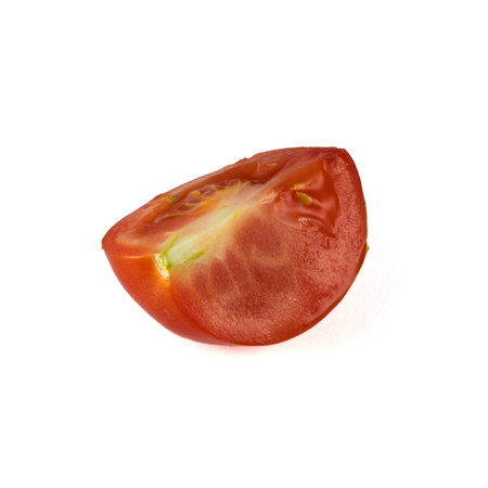 Tomato isolated on white background. With clipping path. Full depth of field.の写真素材