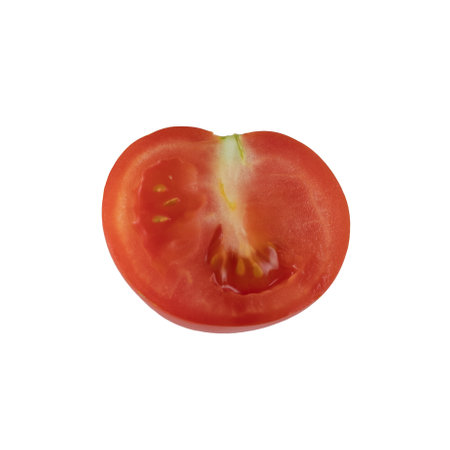 Tomato isolated on white background. With clipping path. Full depth of field.の写真素材